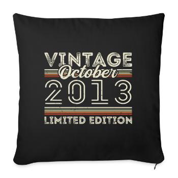 Oktober 2013 Geburtstag Octobre 2013 Cadeau d’anniversaire - Housse de coussin décorative 45 x 45 cm - noir - Devant