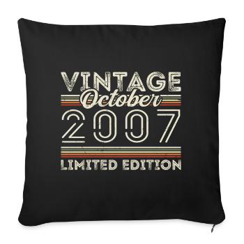Oktober 2007 Geburtstag October 2007 Birthday Gift - Sofa pillowcase 17,3'' x 17,3'' (45 x 45 cm) - black - Front
