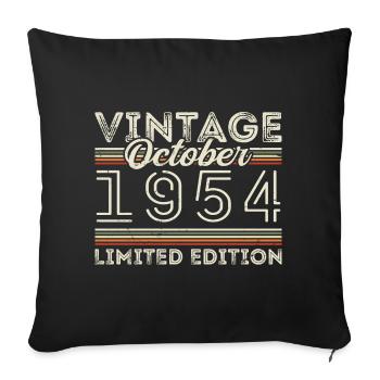 Oktober 1954 Geburtstag October 1954 Birthday Gift - Sofa pillowcase 17,3'' x 17,3'' (45 x 45 cm) - black - Front