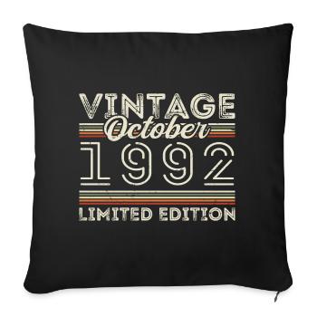 Oktober 1992 Geburtstag October 1992 Birthday Gift - Sofa pillowcase 17,3'' x 17,3'' (45 x 45 cm) - black - Front