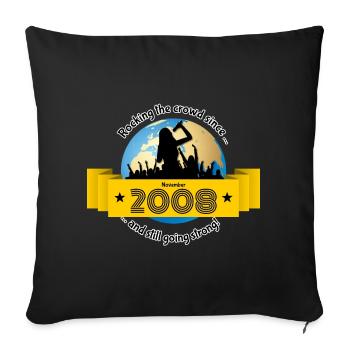 16. Geburtstag Fait vibrer la foule depuis 11/2008 - Housse de coussin décorative 45 x 45 cm - noir - Devant