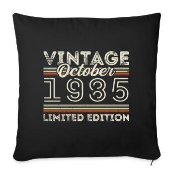 Octobre 1985 Geburtstag Octobre 1985 Cadeau d’anniversaire - Housse de coussin décorative 45 x 45 cm - noir - Devant