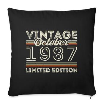 Oktober 1987 Geburtstag October 1987 Birthday Gift - Sofa pillowcase 17,3'' x 17,3'' (45 x 45 cm) - black - Front