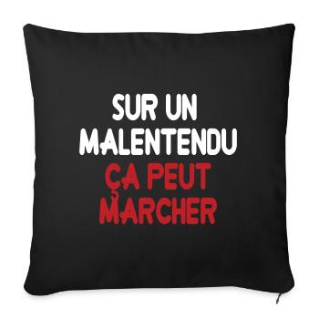 Michel Blanc - Sur un malentendu, ça peut marcher - Housse de coussin décorative 45 x 45 cm - noir - Devant
