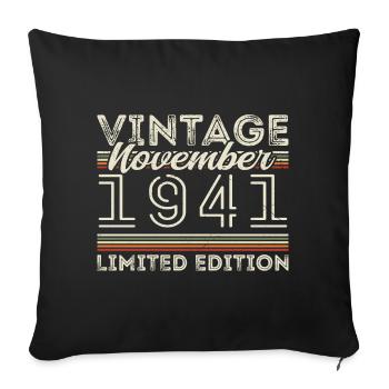 Né en novembre 1941 Anniversaire en novembre 1941 - Housse de coussin décorative 45 x 45 cm - noir - Devant