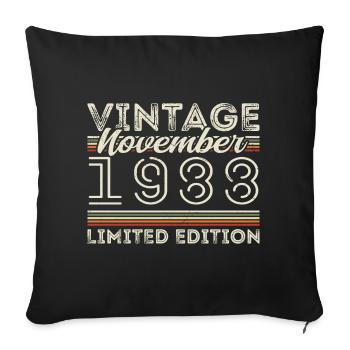Né en novembre 1988 Anniversaire Novembre 1988 - Housse de coussin décorative 45 x 45 cm - noir - Devant