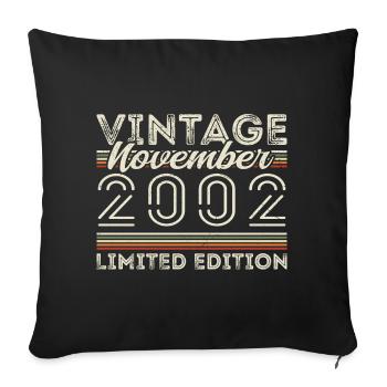 Millésime Novembre 2002 Anniversaire Novembre 2002 - Housse de coussin décorative 45 x 45 cm - noir - Devant
