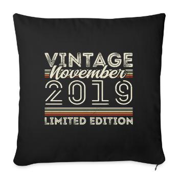 Vintage November 2019 Birthday November 2019 - Sofa pillowcase 17,3'' x 17,3'' (45 x 45 cm) - black - Front