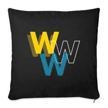 W Lettering Design Geschenke - Sofakissenbezug 45 x 45 cm - Schwarz - Vorne