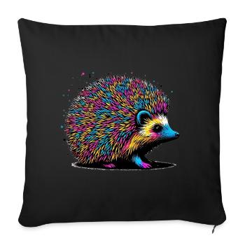 Hedgehog - Sofa pillowcase 17,3'' x 17,3'' (45 x 45 cm) - black - Front