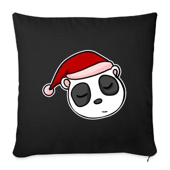 Panda Weihnachten Weihnachtlich Advent - Sofakissenbezug 45 x 45 cm - Schwarz - Vorne