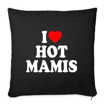 I love hot mamis - Housse de coussin décorative 45 x 45 cm - noir - Devant