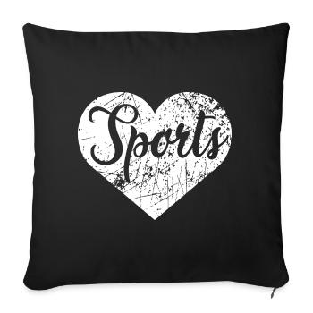 Sports Heart - Sofa pillowcase 17,3'' x 17,3'' (45 x 45 cm) - black - Front