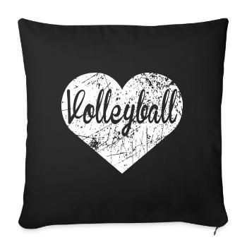 Volleyball Heart - Sofa pillowcase 17,3'' x 17,3'' (45 x 45 cm) - black - Front