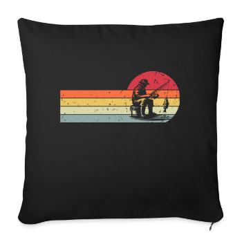 Fishing Anglers Fishing - Sofa pillowcase 17,3'' x 17,3'' (45 x 45 cm) - black - Front