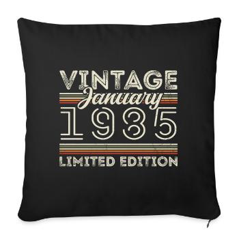Janvier 1985 Né en 1985 - Anniversaire Janvier 1985 - Housse de coussin décorative 45 x 45 cm - noir - Devant