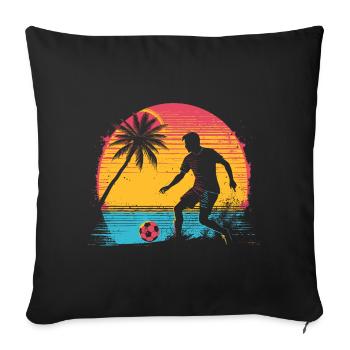 Footballeur - Housse de coussin décorative 45 x 45 cm - noir - Devant