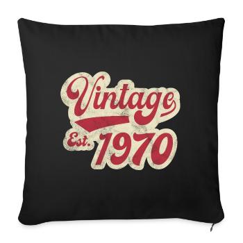 Vintage Est 1970 - Sofa pillowcase 17,3'' x 17,3'' (45 x 45 cm) - black - Front