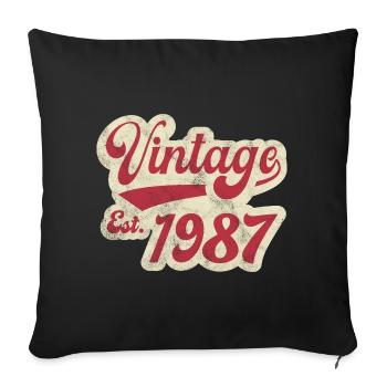 Vintage Est 1987 - Sofa pillowcase 17,3'' x 17,3'' (45 x 45 cm) - black - Front