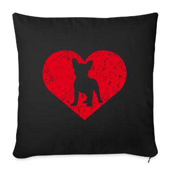 French Bulldog - Sofa pillowcase 17,3'' x 17,3'' (45 x 45 cm) - black - Front