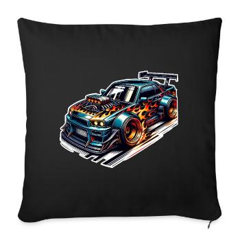 Sports Car Tuning Car - Sofa pillowcase 17,3'' x 17,3'' (45 x 45 cm) - black - Front