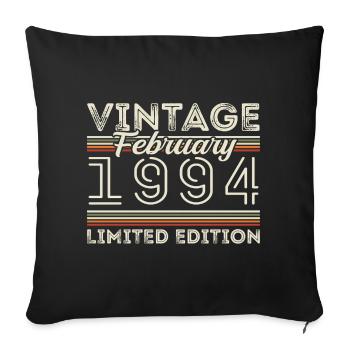 Februar 1994 Geschenk zum Jahrestag - Februar 1994 - Sofakissenbezug 45 x 45 cm - Schwarz - Vorne