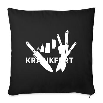 Frankfurt = Krankfurt - Sofa pillowcase 17,3'' x 17,3'' (45 x 45 cm) - black - Front