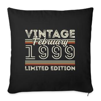 Février 1999 Cadeau d’anniversaire - Février 1999 - Housse de coussin décorative 45 x 45 cm - noir - Devant
