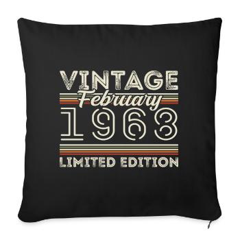 Février 1968 Cadeau d’anniversaire - Février 1968 - Housse de coussin décorative 45 x 45 cm - noir - Devant