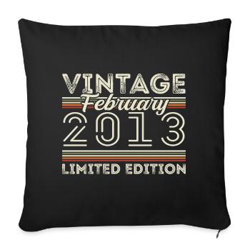 Février 2013 Cadeau d’anniversaire - Février 2013 - Housse de coussin décorative 45 x 45 cm - noir - Devant
