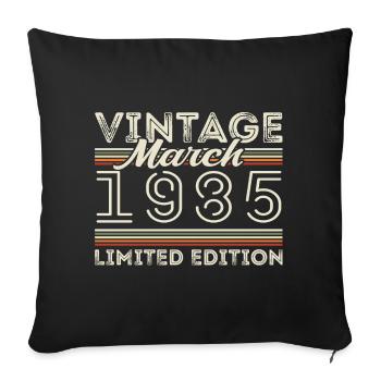 March 1985 Vintage 1985 Birthday Gift March - Sofa pillowcase 17,3'' x 17,3'' (45 x 45 cm) - black - Front