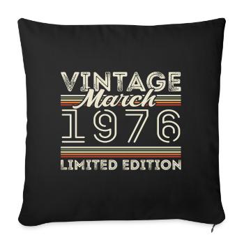 Mars 1976 Millésime 1976 Cadeau d’anniversaire Mars - Housse de coussin décorative 45 x 45 cm - noir - Devant