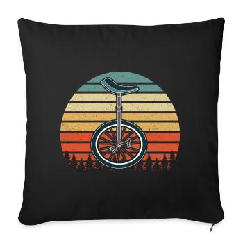 Monocycle équitation Rétro Vintage Unicycle coucher de soleil - Housse de coussin décorative 45 x 45 cm - noir - Devant