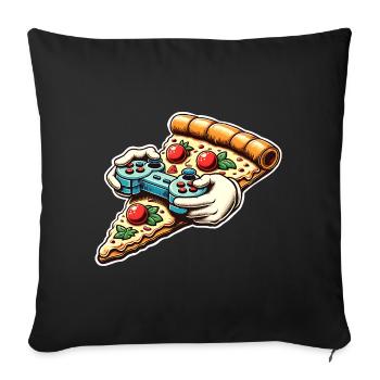 Pizza Gaming Gamer - Sofa pillowcase 17,3'' x 17,3'' (45 x 45 cm) - black - Front