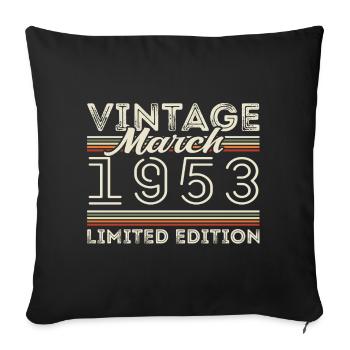 Mars 1953 Millésime 1953 Cadeau d’anniversaire Mars - Housse de coussin décorative 45 x 45 cm - noir - Devant