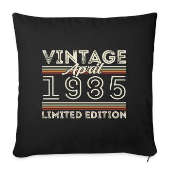 Avril 1985, Né en avril 1985 - 40e anniversaire - Housse de coussin décorative 45 x 45 cm - noir - Devant