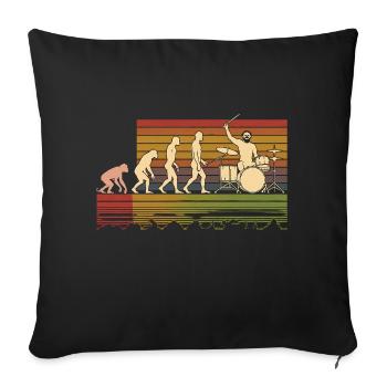 Batteur Evolution Drums - Housse de coussin décorative 45 x 45 cm - noir - Devant
