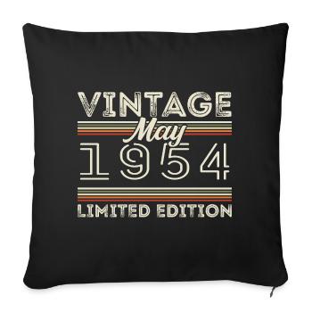 May 1954 Birthday 1954, Legendary since May 1954 - Sofa pillowcase 17,3'' x 17,3'' (45 x 45 cm) - black - Front