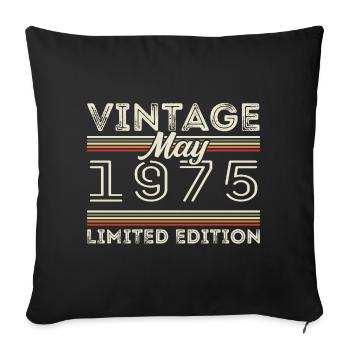 May 1975 Birthday 1975, Legendary since May 1975 - Sofa pillowcase 17,3'' x 17,3'' (45 x 45 cm) - black - Front