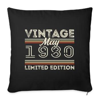 May 1980 Birthday 1980, Legendary since May 1980 - Sofa pillowcase 17,3'' x 17,3'' (45 x 45 cm) - black - Front