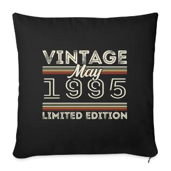 May 1995 Birthday 1995, Legendary since May 1995 - Sofa pillowcase 17,3'' x 17,3'' (45 x 45 cm) - black - Front