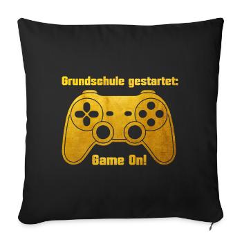 Enrollment - Game on - Game Console - gold-colored - Sofa pillowcase 17,3'' x 17,3'' (45 x 45 cm) - black - Front