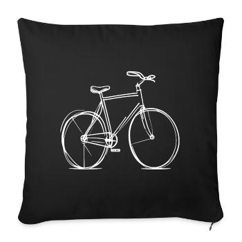 Bicycle line drawing - Sofa pillowcase 17,3'' x 17,3'' (45 x 45 cm) - black - Front