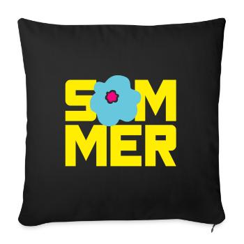 Summer Holiday Holiday Time Flower Blossom - Sofa pillowcase 17,3'' x 17,3'' (45 x 45 cm) - black - Front