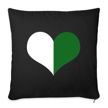 A heart for Saxony white green - Sofa pillowcase 17,3'' x 17,3'' (45 x 45 cm) - black - Front