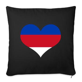 Sorb Heart blue red white - Upper Lusatia - Sofa pillowcase 17,3'' x 17,3'' (45 x 45 cm) - black - Front