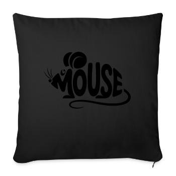 Souris - Logo d’oiseau cool - Housse de coussin décorative 45 x 45 cm - noir - Devant