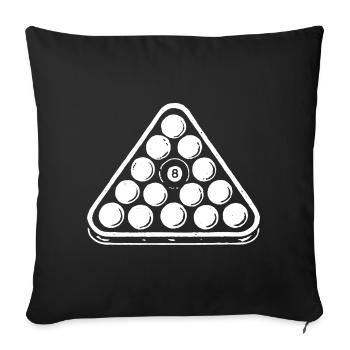 Huit boules, support de billard, cadeau pour joueur de billard - Housse de coussin décorative 45 x 45 cm - noir - Devant