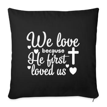 Religious love message illustration - Sofa pillowcase 17,3'' x 17,3'' (45 x 45 cm) - black - Front