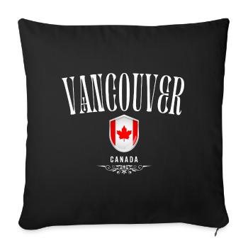 Vancouver Canada, Vancouver souvenir - Sofa pillowcase 17,3'' x 17,3'' (45 x 45 cm) - black - Front